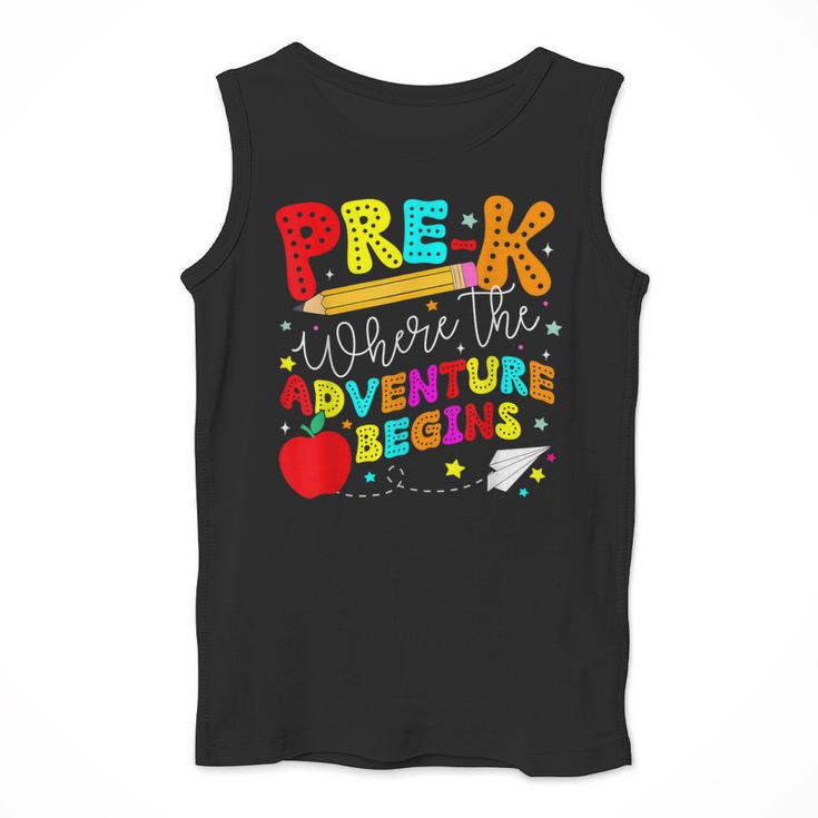 Pre-k Where The Adventure Begins First Day Of Prek Teacher Men Tank Top, funny design Pre-k Where The Adventure Begins First Day Of Prek Teacher Men Tank Top, funny design