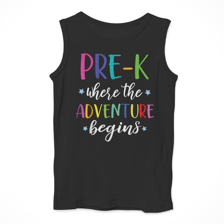 Pre-K Teacher Adventure Begins First Day Preschool Teachers Men Tank Top, funny design