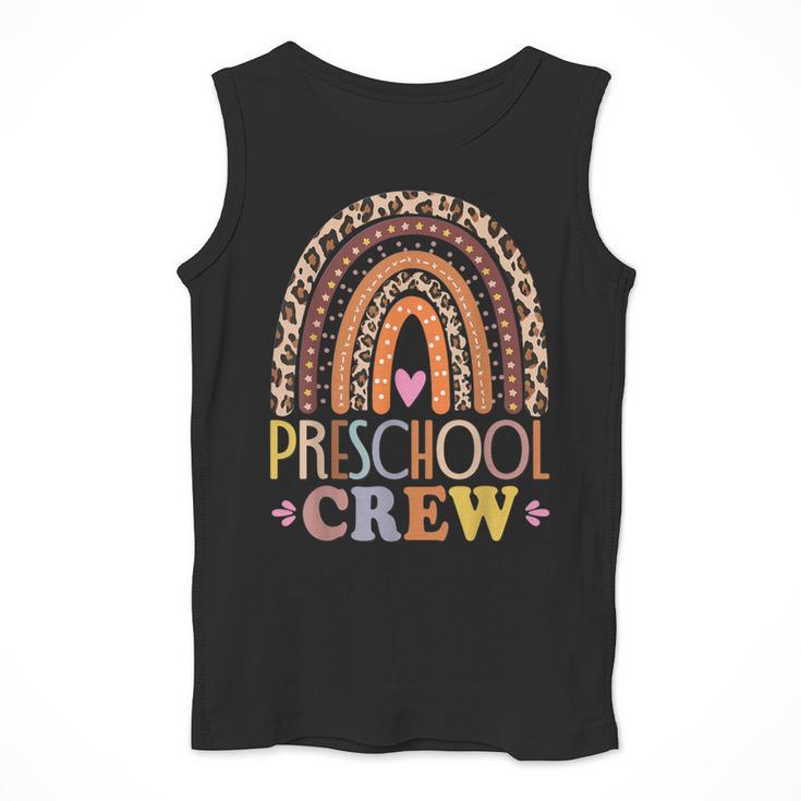 Preschool Crew Cute Leopard Rainbow Back To School Teachers Men Tank Top, funny design