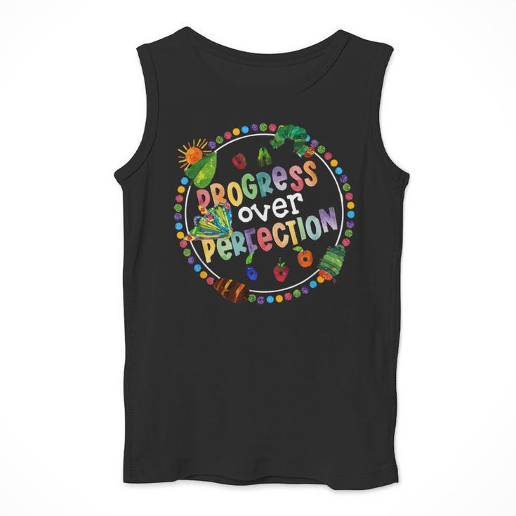 Progress Over Perfection Caterpillar Back To School Teacher Men Tank Top, funny design Progress Over Perfection Caterpillar Back To School Teacher Men Tank Top, funny design
