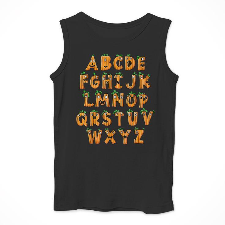 Pumpkin ABC Halloween Alphabet Costume School Teacher Kids Men Tank Top, funny design