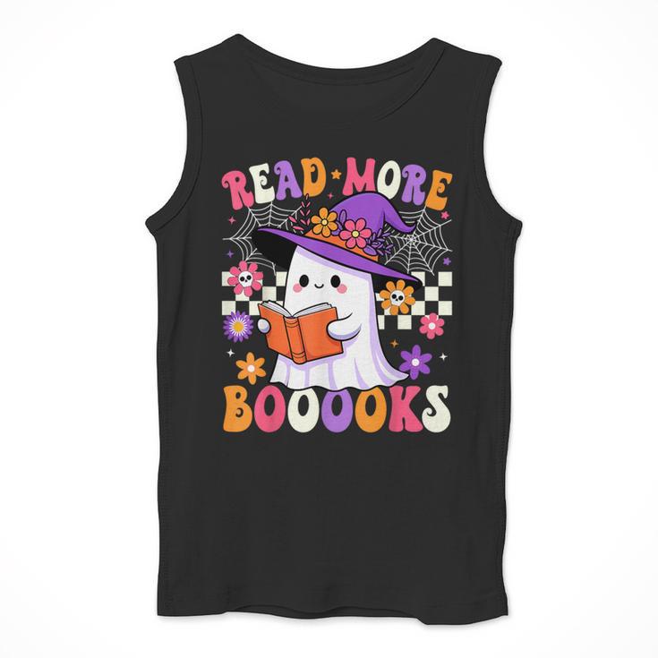 Read More Books Ghost Reading Book Teacher Halloween Men Tank Top, funny design