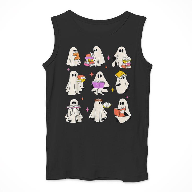 Read More Books Spooky Teacher Halloween Ghost Reading Book Men Tank Top, funny design