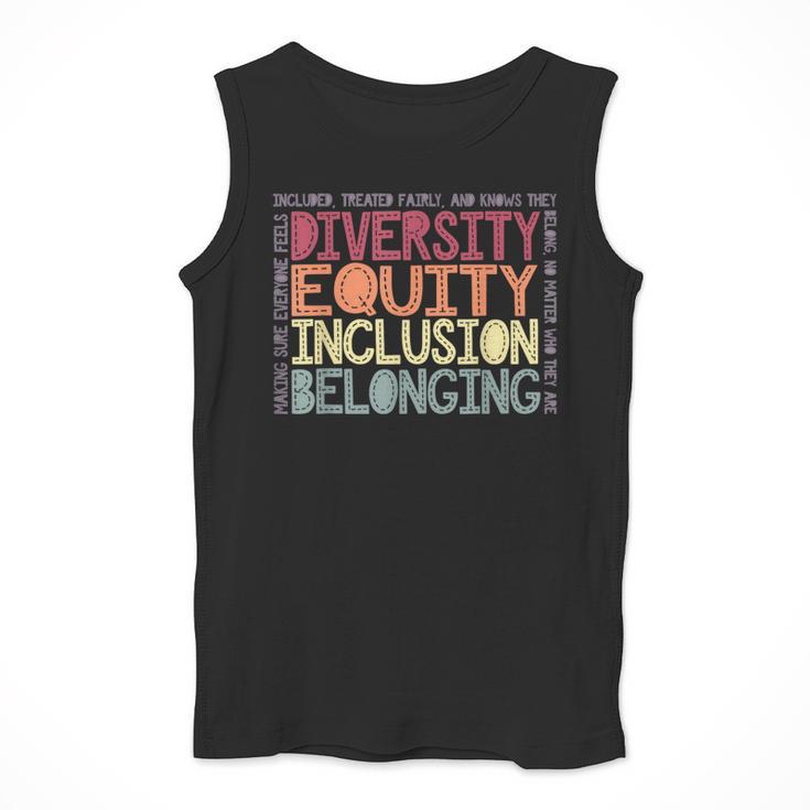 Retro Diversity Equity Inclusion Belonging DEIB Teacher Men Tank Top, funny design Retro Diversity Equity Inclusion Belonging DEIB Teacher Men Tank Top, funny design