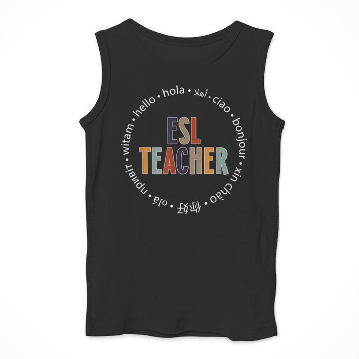 Retro ESL Teacher Teach Multilingual Learners Team Men Tank Top, Esl Teacher Gifts, funny design