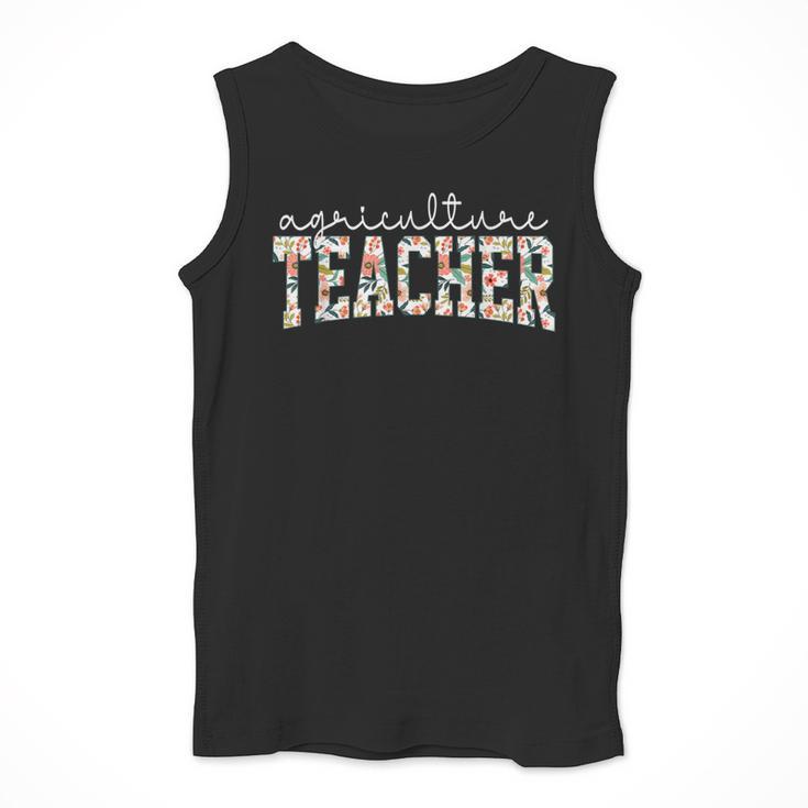 Retro Floral Agriculture Teacher Farmer AG Teacher Team Crew Men Tank Top, funny design