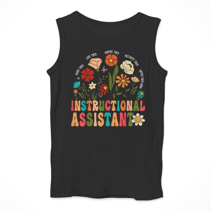 Retro Instructional Assistant Wildflowers Teacher Aide Men Tank Top, funny design