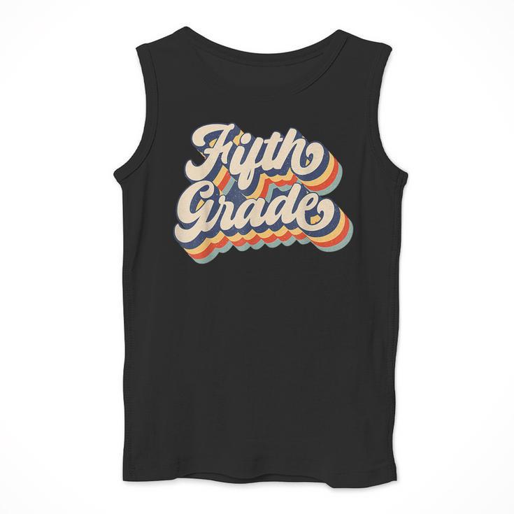 Retro Sunset Fifth Grade Teacher & Student Back To School Men Tank Top, funny design Retro Sunset Fifth Grade Teacher & Student Back To School Men Tank Top, funny design