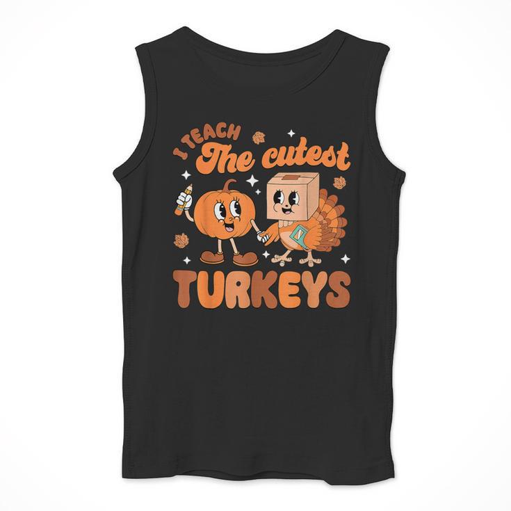 Retro I Teach The Cutest Turkey Thanksgiving Pumpkin Teacher Men Tank Top, funny design Retro I Teach The Cutest Turkey Thanksgiving Pumpkin Teacher Men Tank Top, funny design