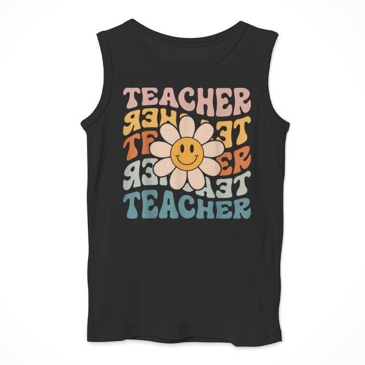 Retro Teacher Daisy Colorful Elementary School Teacher Men Tank Top, funny design Retro Teacher Daisy Colorful Elementary School Teacher Men Tank Top, funny design