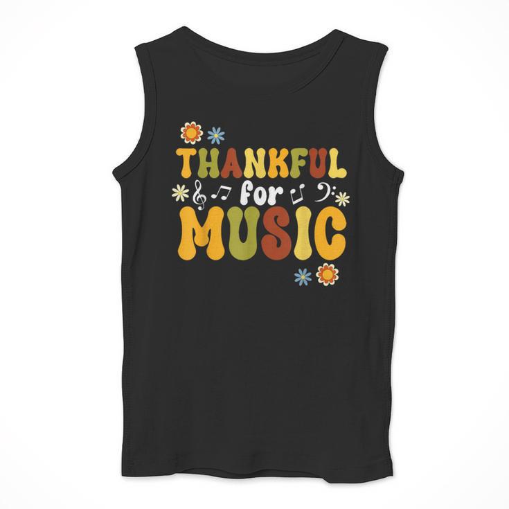Retro Thankful For Music Floral Music Teacher Thanksgiving Men Women Men Tank Top, funny design