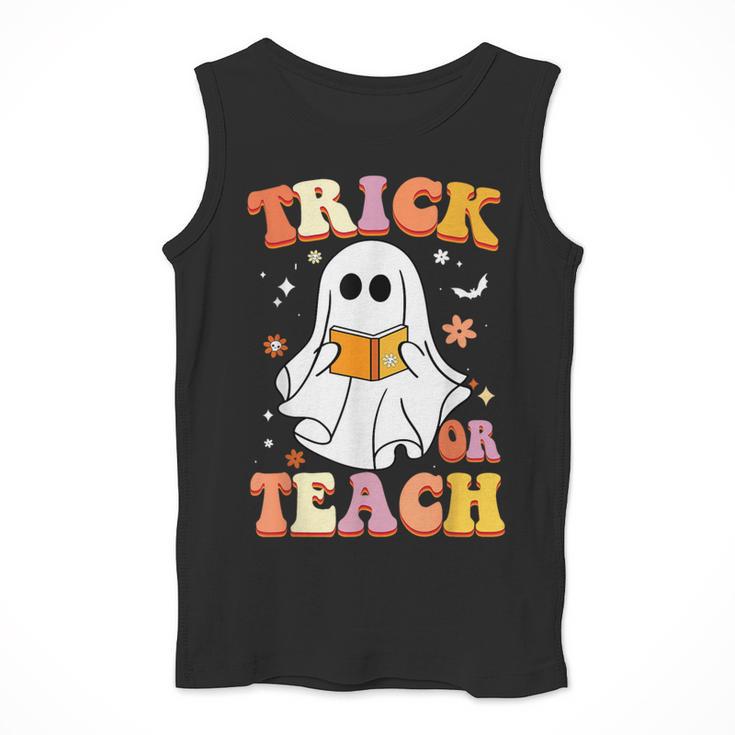 Retro Vintage Groovy Trick Or Teach Teacher Halloween For Men Women Kids Men Tank Top, Groovy Teacher Gifts, funny design Retro Vintage Groovy Trick Or Teach Teacher Halloween For Men Women Kids Men Tank Top, Groovy Teacher Gifts, funny design