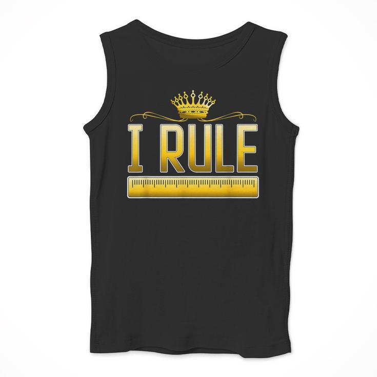 I Rule Math Ruler Mathematics Pun Math Teacher Men Women Girls Kids Men Tank Top, funny design