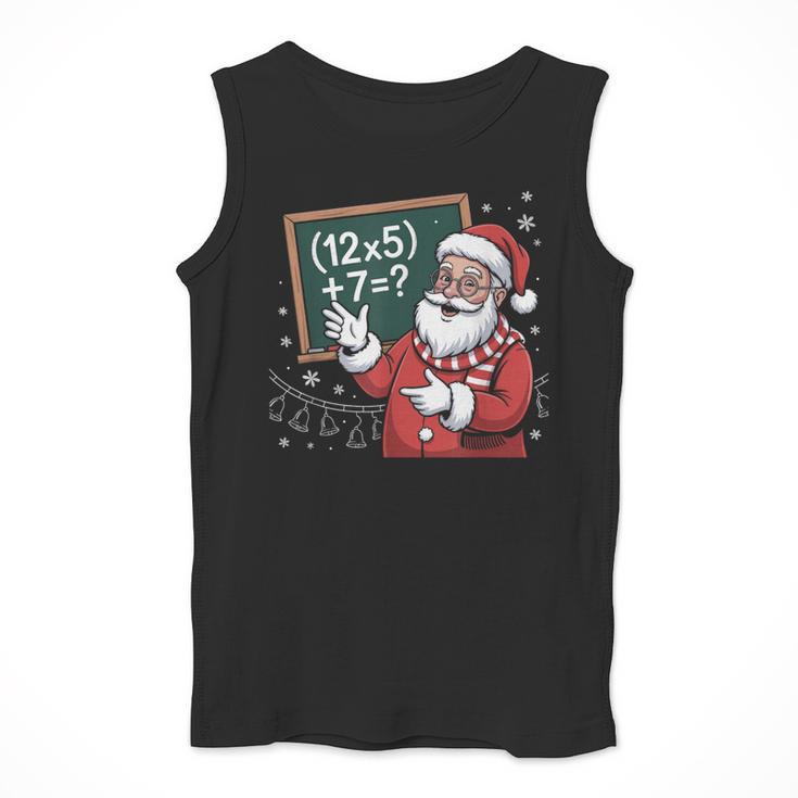 Santa Teacher 67 Math Christmas Xmas Holiday Number 67 Men Tank Top, funny design