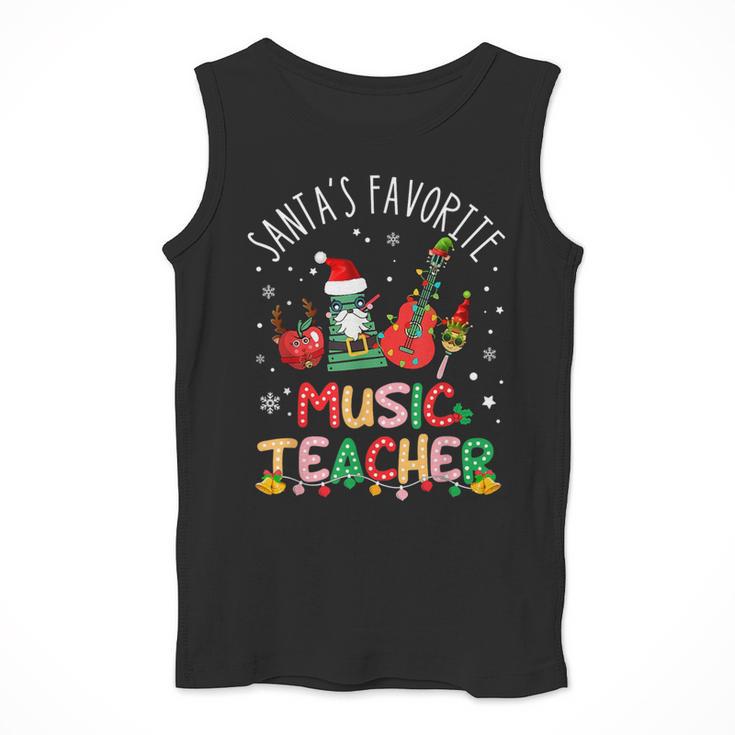 Santa's Favorite Music Teacher Christmas Santa Hat Matching Men Tank Top, funny design Santa's Favorite Music Teacher Christmas Santa Hat Matching Men Tank Top, funny design