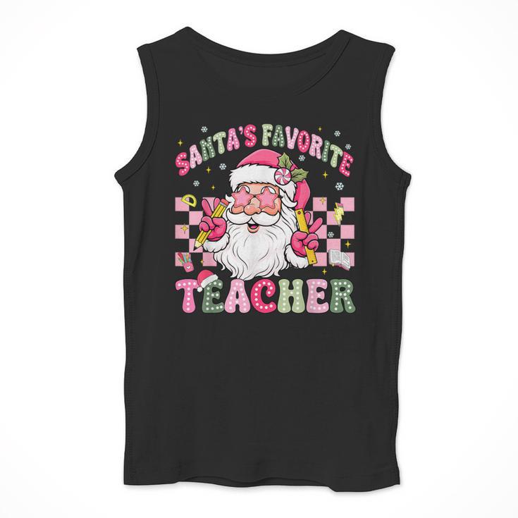Santa's Favorite Teacher Groovy Christmas Teacher Boys Girls Men Tank Top, Groovy Teacher Gifts, funny design Santa's Favorite Teacher Groovy Christmas Teacher Boys Girls Men Tank Top, Groovy Teacher Gifts, funny design