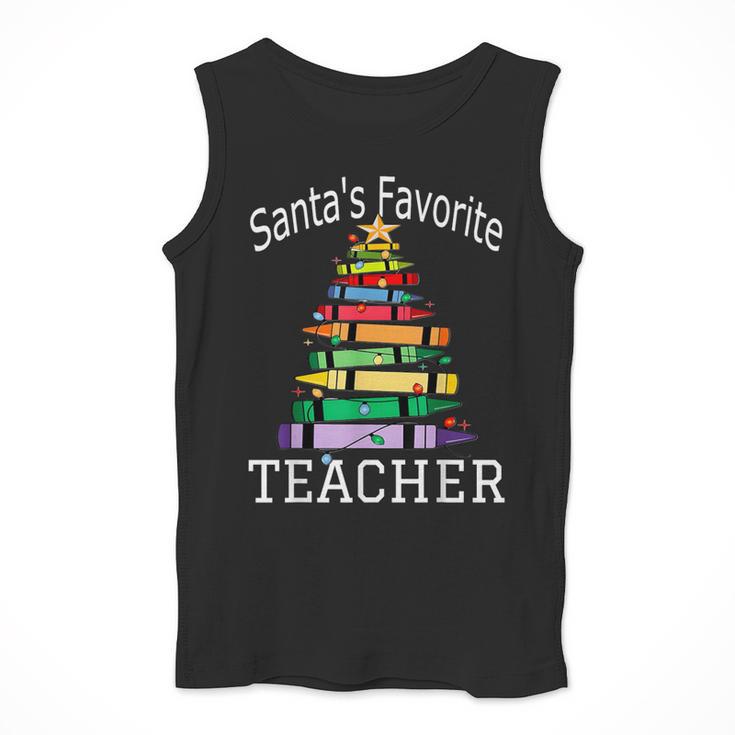 Santa's Favorite Teacher Idea For Christmas Teachers Men Tank Top, funny design