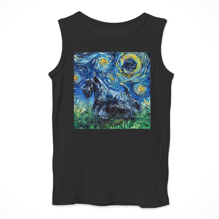 Scottish Terrier Starry Night Scotty Dog Art By Aja Men Tank Top, funny design
