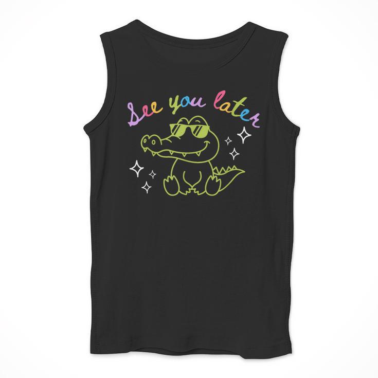 See You Later Teacher Summer Alligator Last Day Of School Men Tank Top, funny design