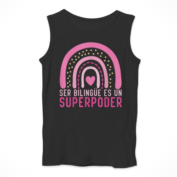 Ser Bilingue Es Un Superpoder Spanish Teacher Esl Teacher Men Tank Top, Esl Teacher Gifts, funny design