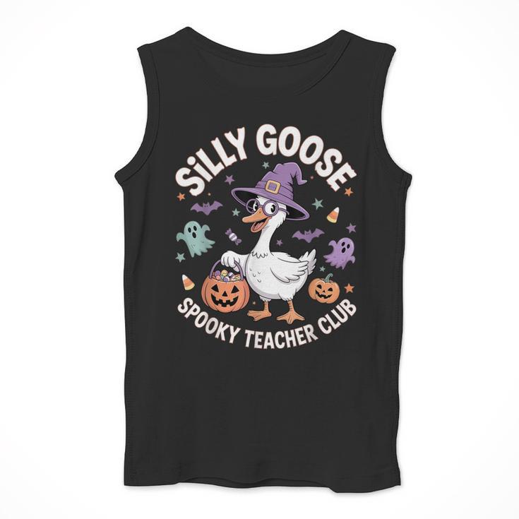 Silly Goose Spooky Teacher Club Halloween Witch Ghost Men Tank Top, funny design
