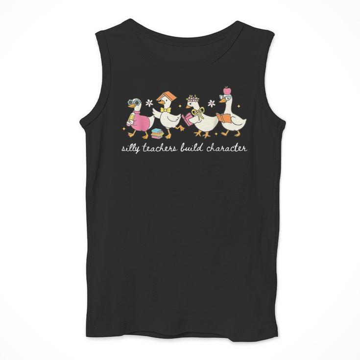 Silly Teachers Build Character Goose Teacher Back To School Men Tank Top, funny design