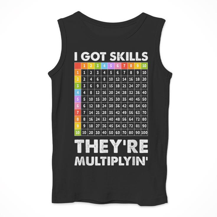 I Got Skills They'Re Multiplying Nerd Math Teacher Men Tank Top, funny design