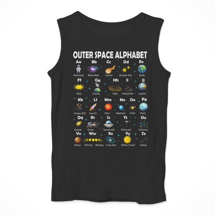 Space Alphabet Galaxy Astronaut Planets Student Teacher Men Tank Top, funny design
