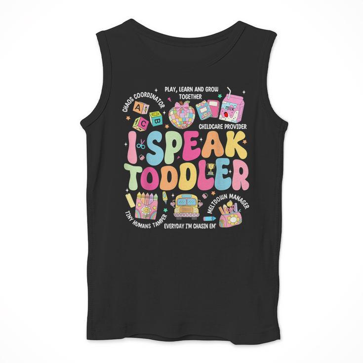 I Speak Toddler Back To School Teacher Men Tank Top, funny design