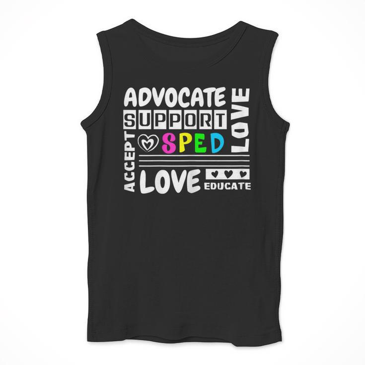 Special Education Advocate Love Support SPED Teacher Men Tank Top, funny design Special Education Advocate Love Support SPED Teacher Men Tank Top, funny design