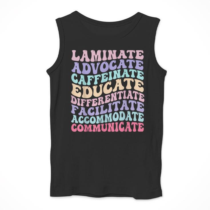Sped Caffeinate Advocate Laminate Educate Teacher Men Tank Top, funny design Sped Caffeinate Advocate Laminate Educate Teacher Men Tank Top, funny design