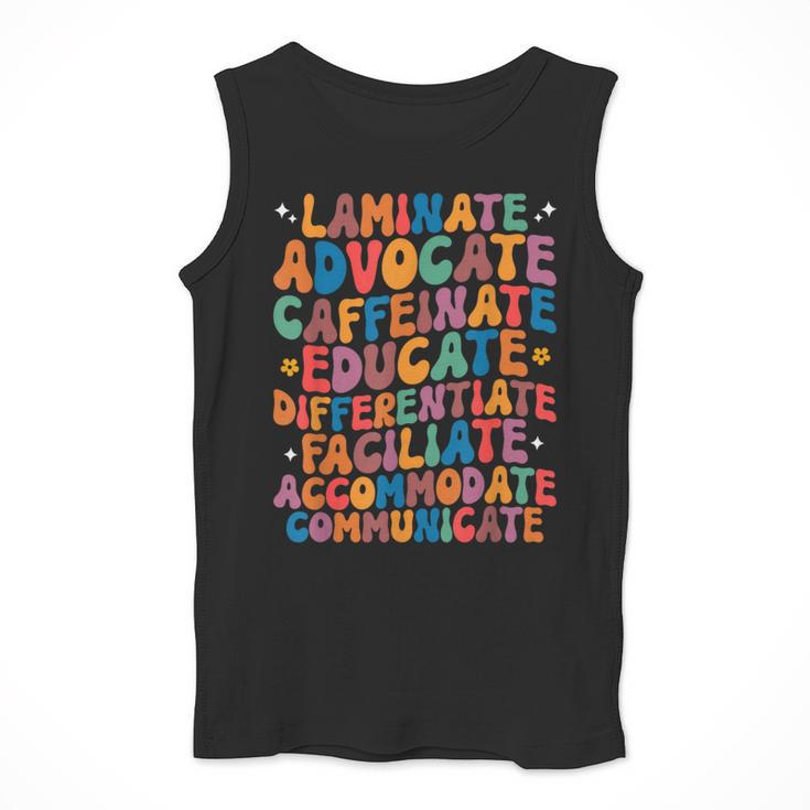 Sped Caffeinate Advocate Laminate Educate Teacher Men Women Kids Men Tank Top, funny design