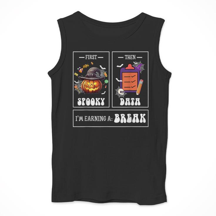 Sped Teacher Halloween First Spooky Then Data Sped Ed Team Men Tank Top, funny design