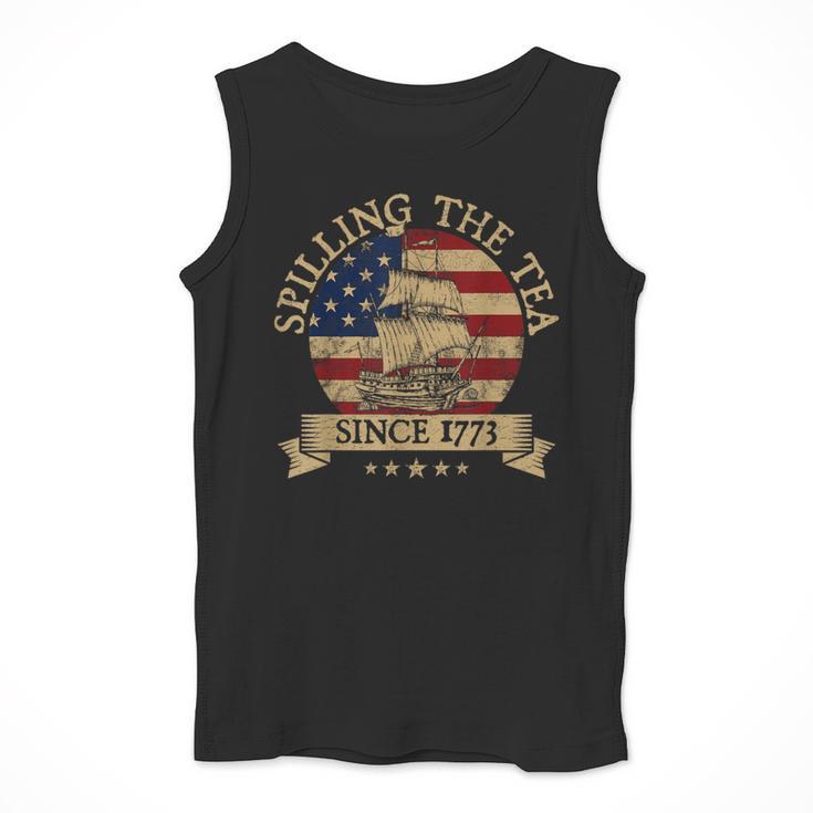 Spilling The Tea Since 1773 Vintage Us History Teacher Men Tank Top, History Teacher Gifts, funny design