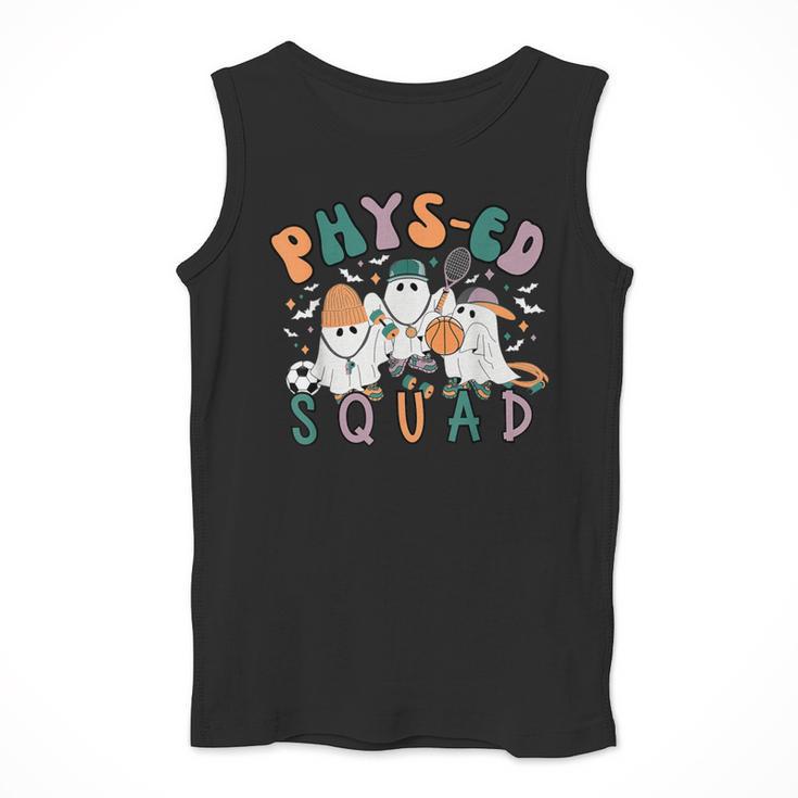 Spooky Ghost PE Teacher Squad Physical Education Halloween Men Tank Top, Pe Teacher Gifts, funny design