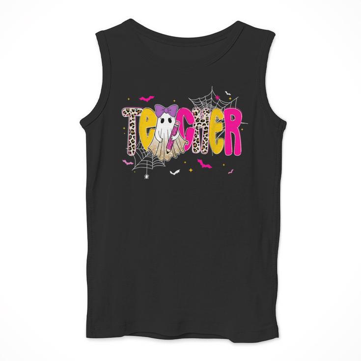 Spooky Halloween Teacher Para Counselor SPED Preppy Boo Kids Men Tank Top, funny design