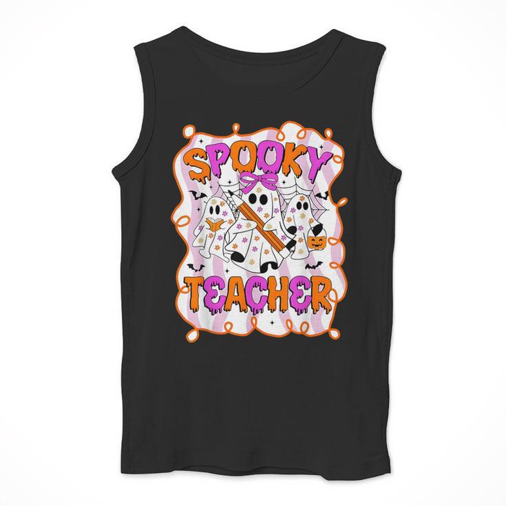 Spooky Teacher Ghost Pencil Teacher Halloween Teacher Men Tank Top, funny design