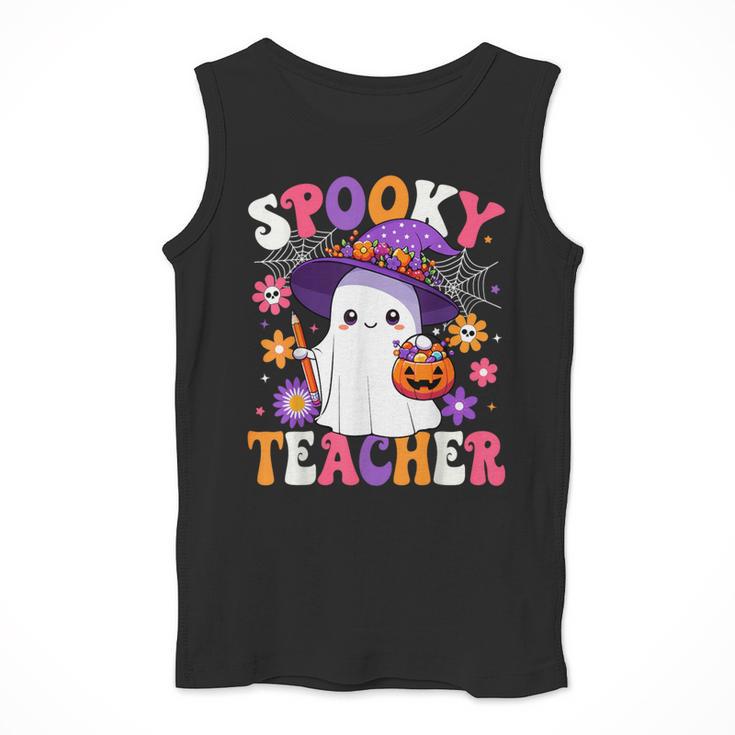 Spooky Teacher Halloween Cute Halloween Teacher Ghost Men Tank Top, funny design
