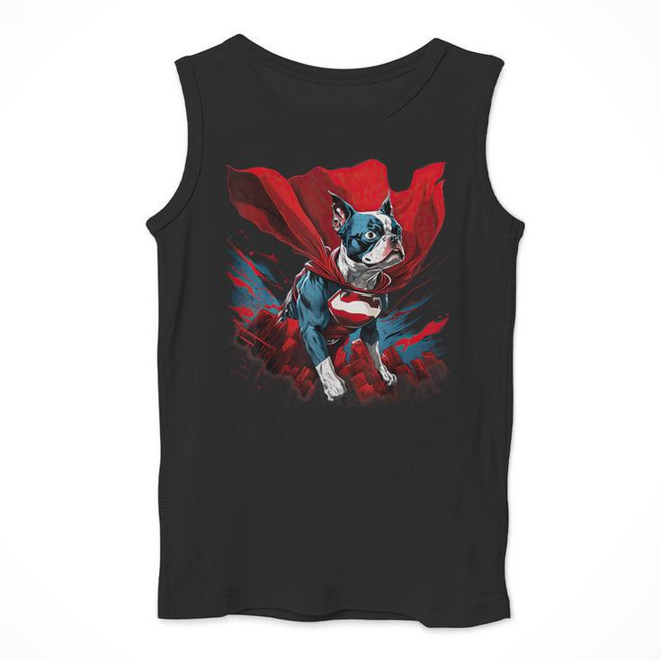 Super Power Superhero Boston Terrier Dog For Men Women Kids Men Tank Top, funny design