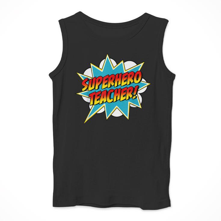Superhero Teacher Retro Comic Teaching Superpower Men Tank Top, funny design