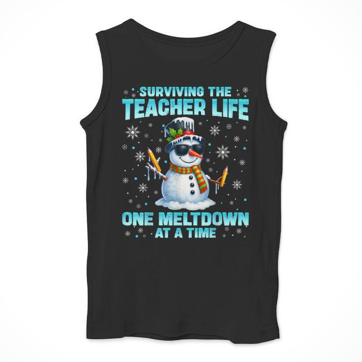 Surviving The Teacher Life Pjs Pajamas Christmas Xmas Teache Men Tank Top, funny design