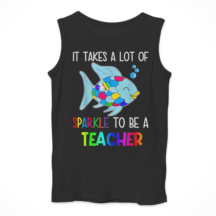 It Takes A Lot Of Sparkle To Be A Teacher Rainbow Fish For Men Women Men Tank Top, funny design