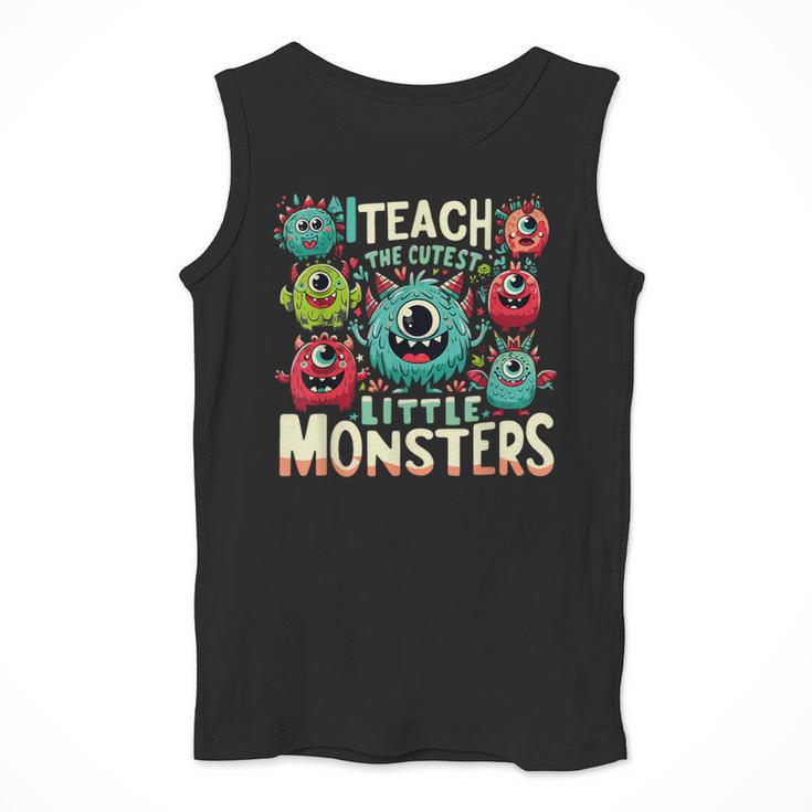 I Teach The Cutest Little Monsters Teacher Halloween Outfit Men Tank Top, funny design