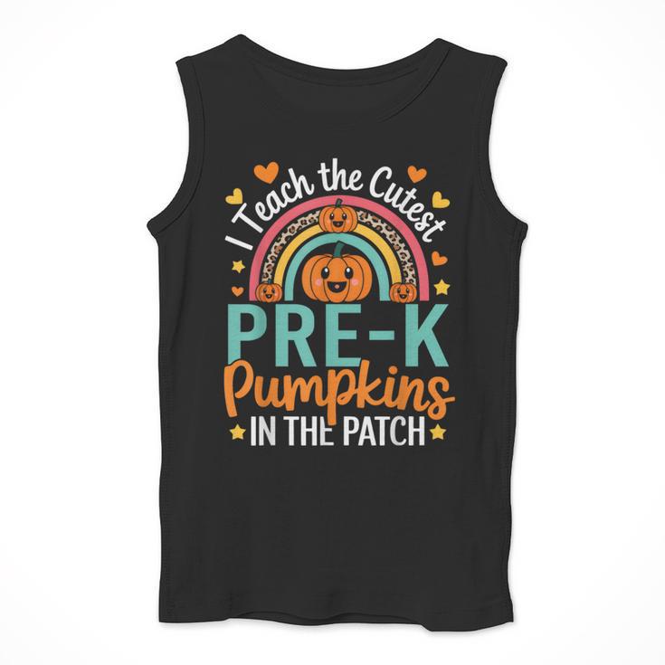 I Teach The Cutest Pre-K Pumpkin Teacher Student Halloween Men Tank Top, funny design