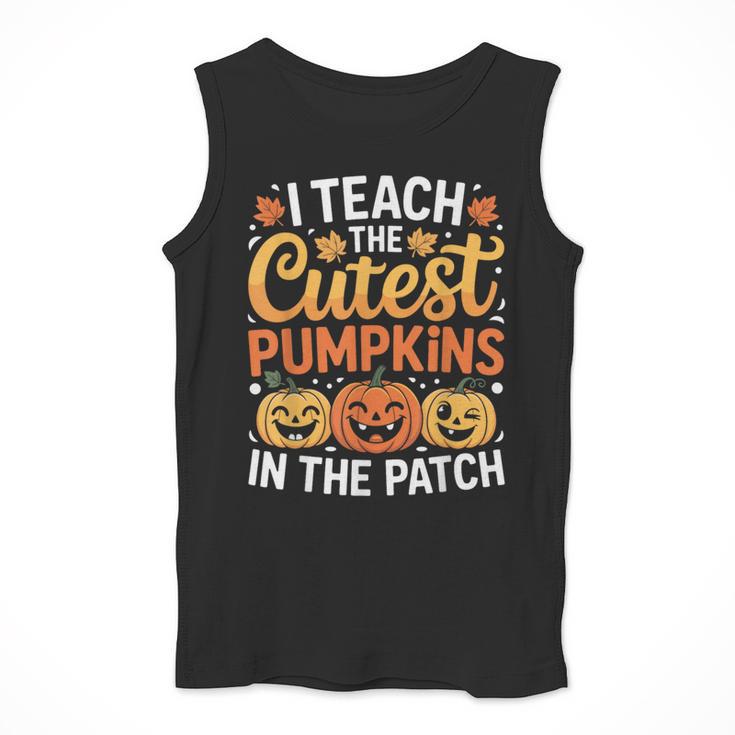 I Teach The Cutest Pumpkins Tshirt Halloween Teacher Men Tank Top, funny design