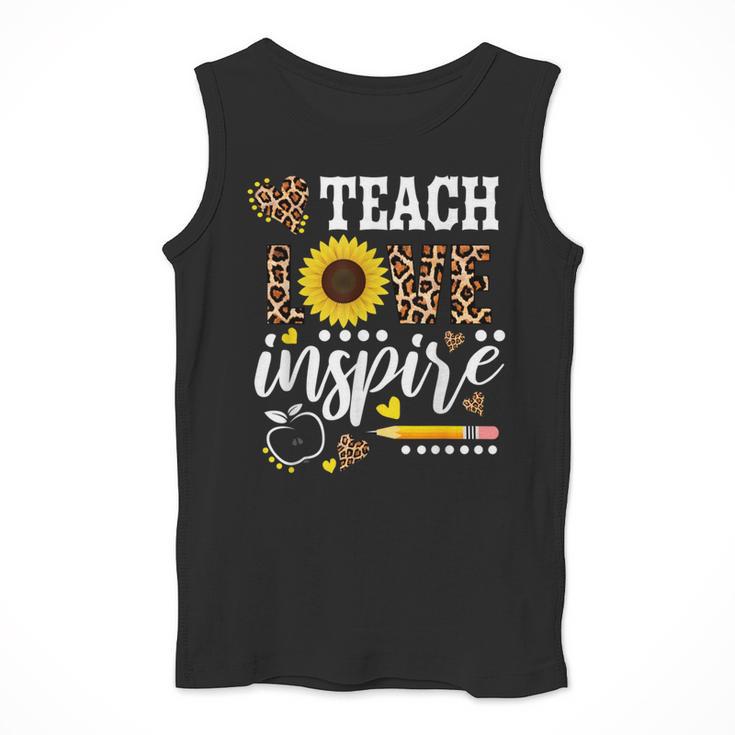 TEACH LOVE INSPIRE Teacher Sunflower Appreciation Men Tank Top, funny design TEACH LOVE INSPIRE Teacher Sunflower Appreciation Men Tank Top, funny design