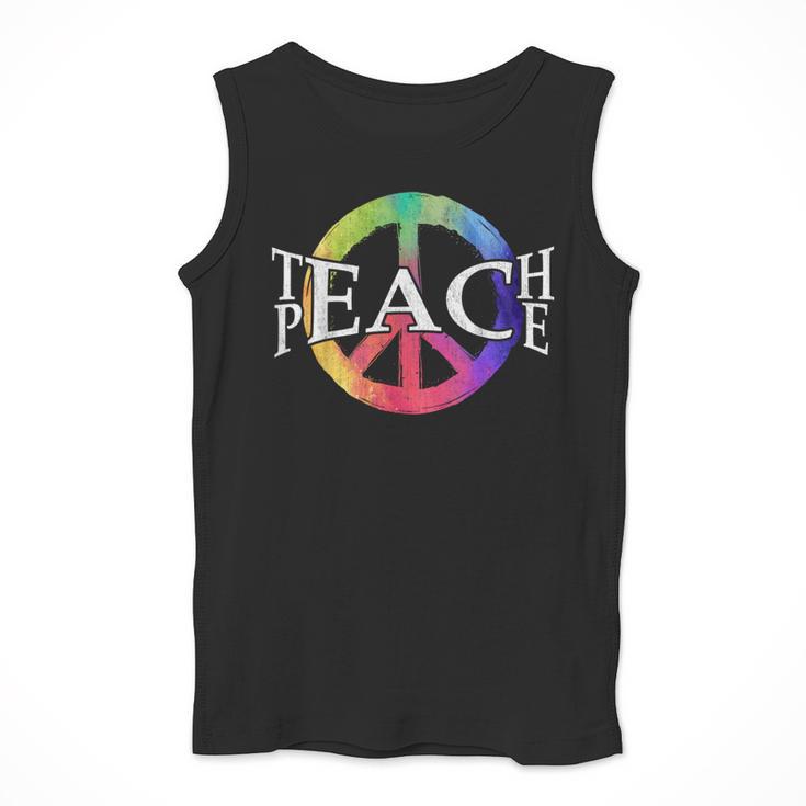 Teach Peace For Teachers And Educators Counselor Men Tank Top, funny design Teach Peace For Teachers And Educators Counselor Men Tank Top, funny design