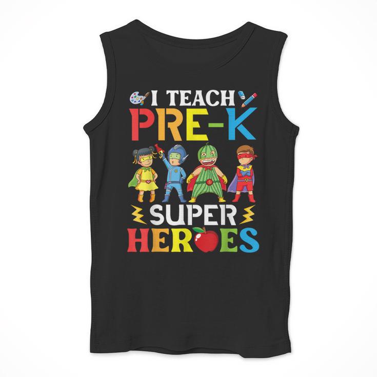 I Teach Pre-K Superheroes Students Teacher Back To School Men Tank Top, funny design