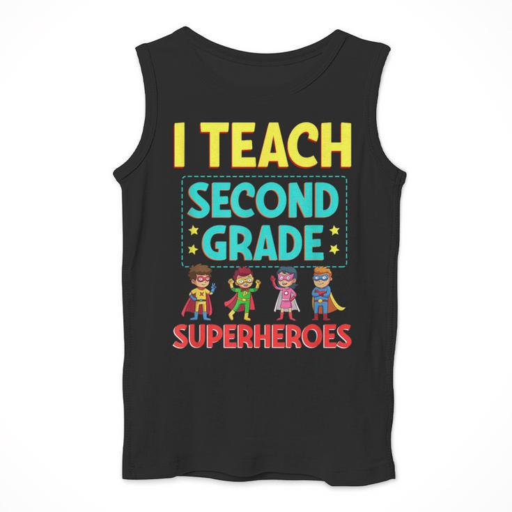 I Teach Second Grade Superheroes Teacher Superhero Men Tank Top, funny design