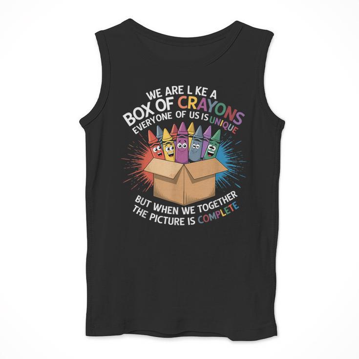 Teacher We Are Like a Box Of Crayons Men Tank Top, funny design Teacher We Are Like a Box Of Crayons Men Tank Top, funny design